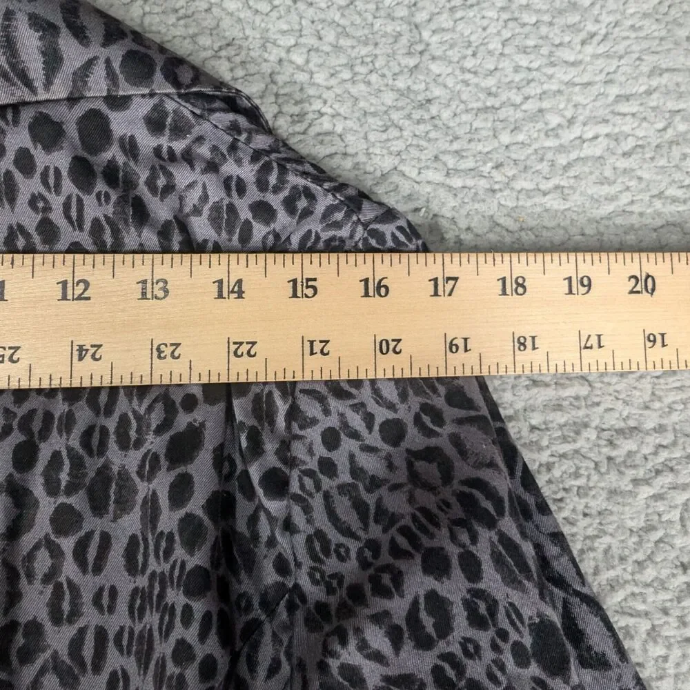 Kirna Zabete Jacket Womens Size Medium Black Grey Animal Print Trench